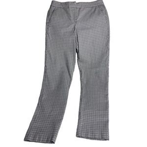 Emma & Olivia Black White Plaid Dress Pants Women 10 Relaxed Fit Trousers Work